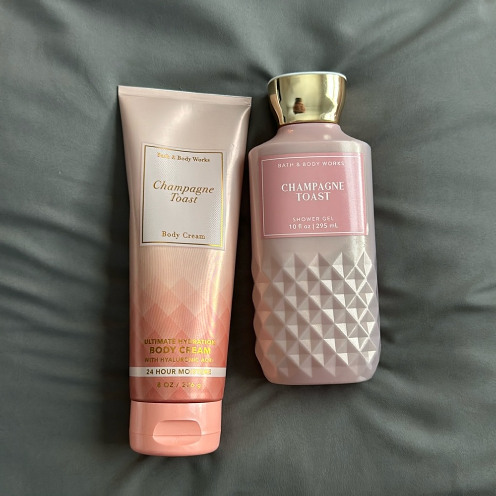 Bath and body works brand new champagne toast body cream and shower gel